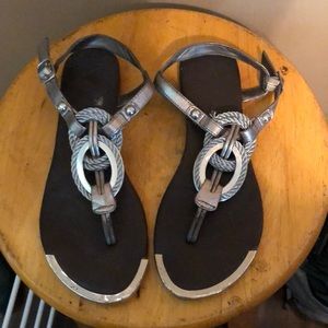 Cute silver and brown sandals